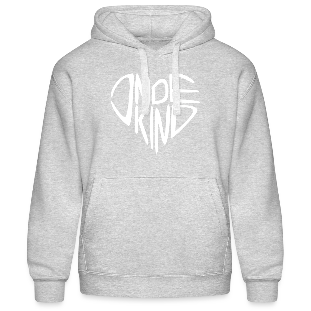 Hoodie | Indekind Premium | Herz-Logo | Manns-Lüü - Grau meliert
