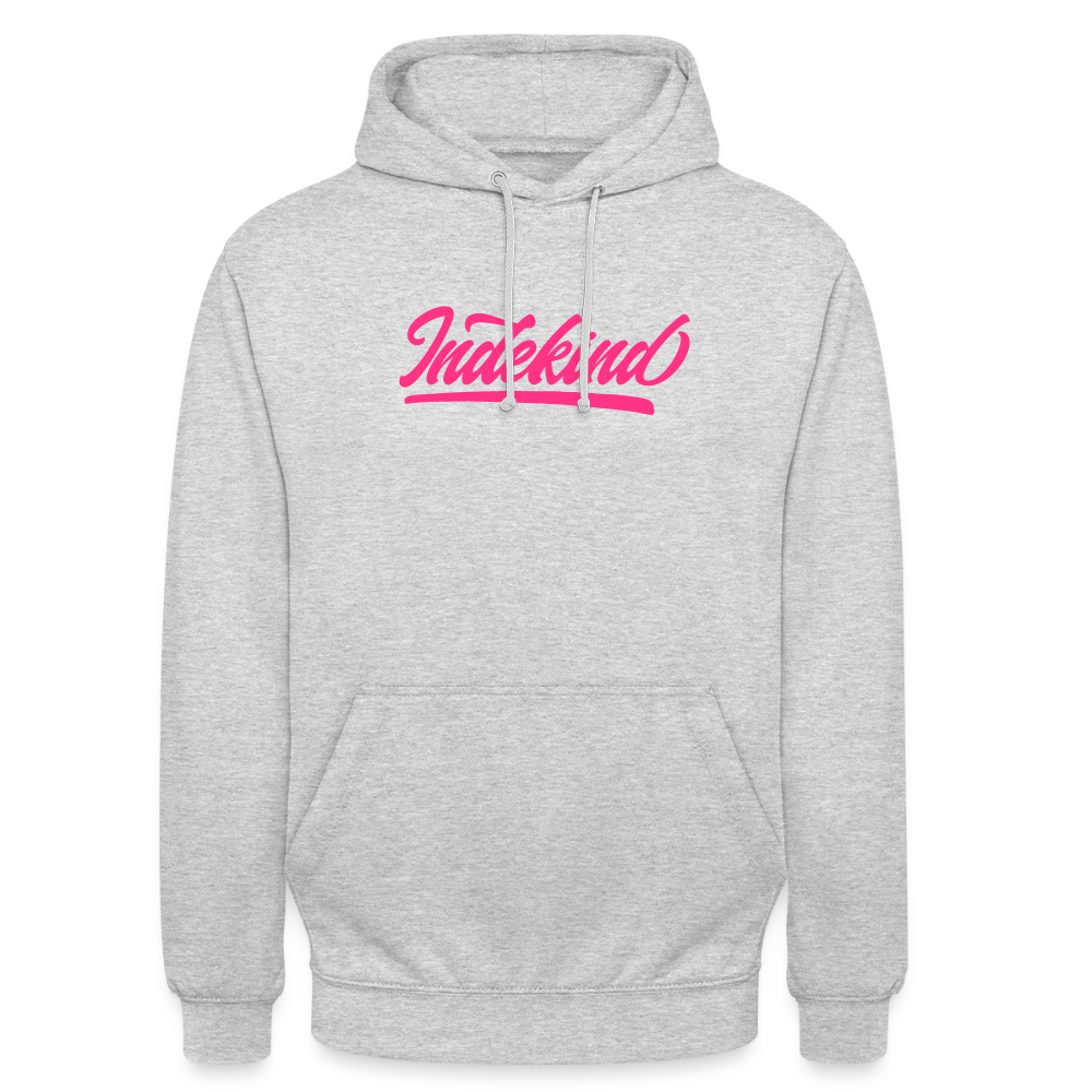 Hoodie | Indekind Neon Pink Klassik | Fü allemoole - Hellgrau meliert