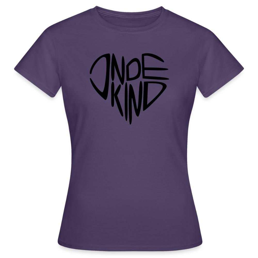 T-Shirt | Indekind Premium | Herz-Logo | Mädsche - Dunkellila