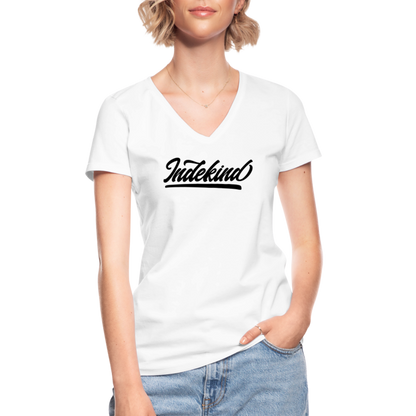 T-Shirt V-Schnitt | Indekind Klassik | Mädsche - weiß