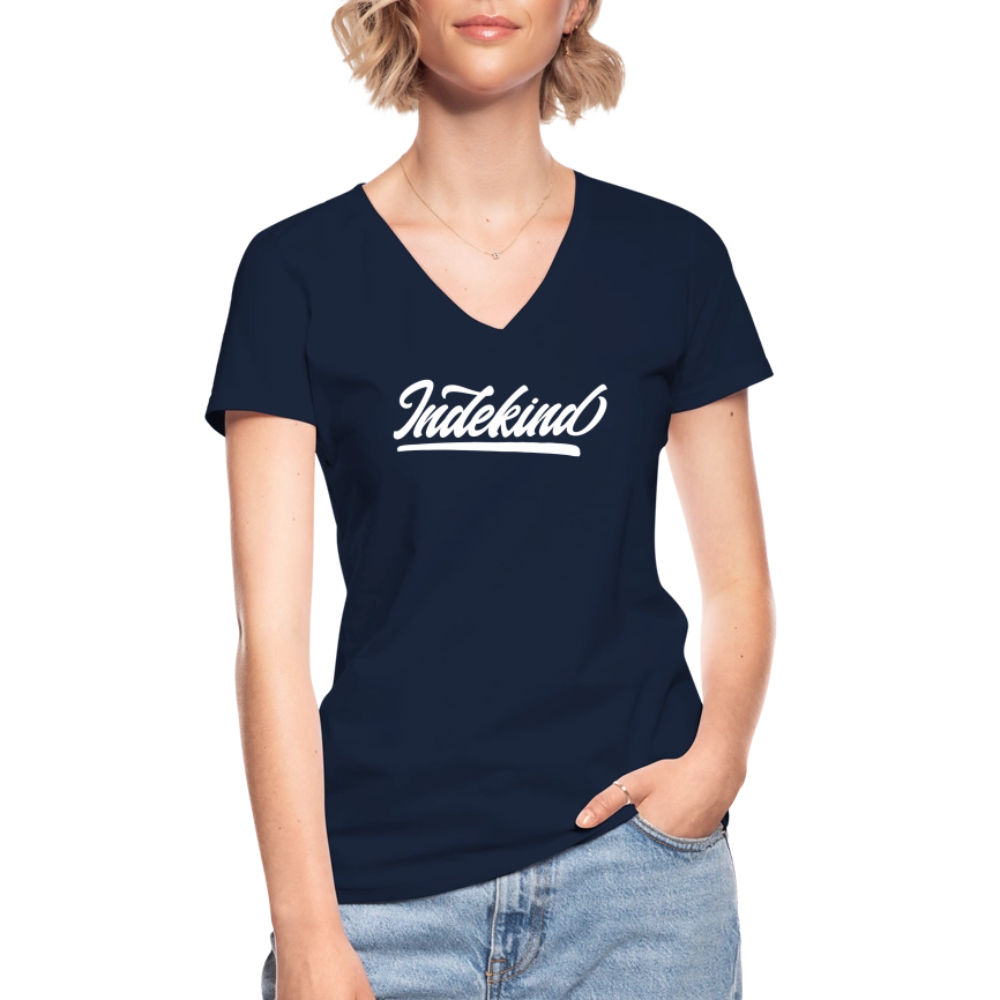 T-Shirt V-Schnitt | Indekind Klassik | Mädsche - Navy