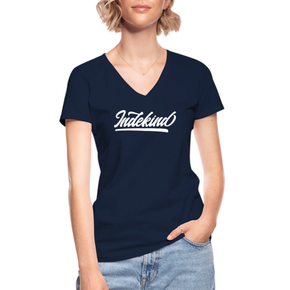 T-Shirt V-Schnitt | Indekind Klassik | Mädsche - Navy