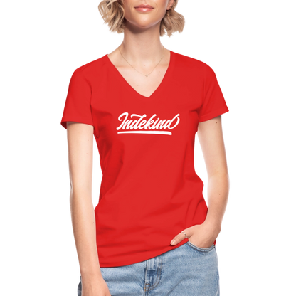 T-Shirt V-Schnitt | Indekind Klassik | Mädsche - Rot