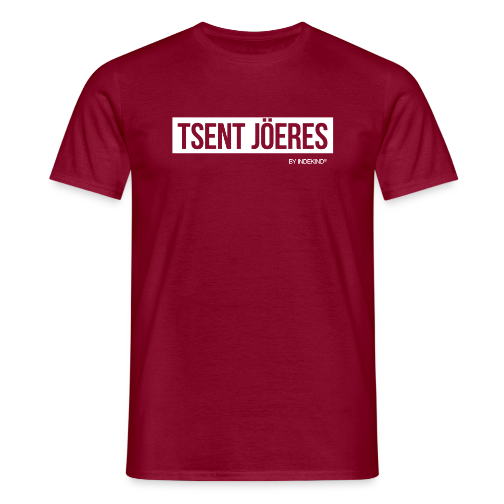 T-Shirt | Tsent Jöeres Klassik | Manns-Lüü - Ziegelrot
