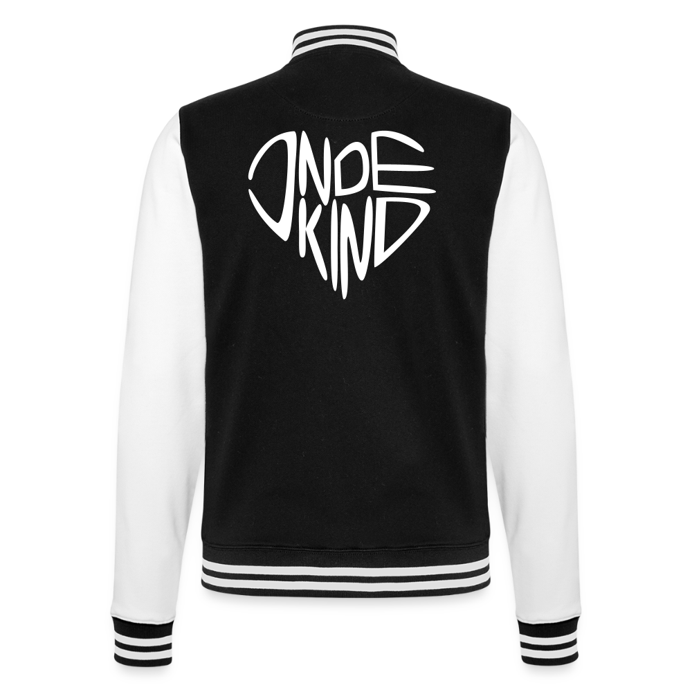College-Sweatjacke | Indekind Klassik | Herz-Logo | Fü allemoole - Schwarz/Weiß