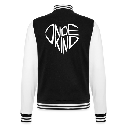 College-Sweatjacke | Indekind Klassik | Herz-Logo | Fü allemoole - Schwarz/Weiß