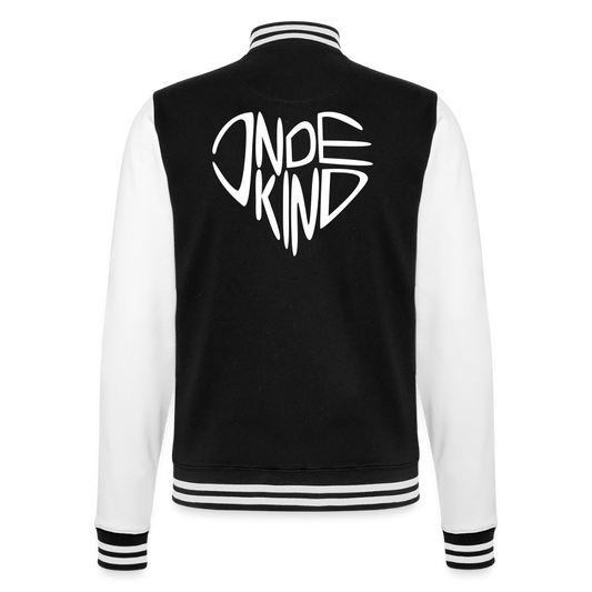 College-Sweatjacke | Indekind Klassik | Herz-Logo | Fü allemoole - Schwarz/Weiß