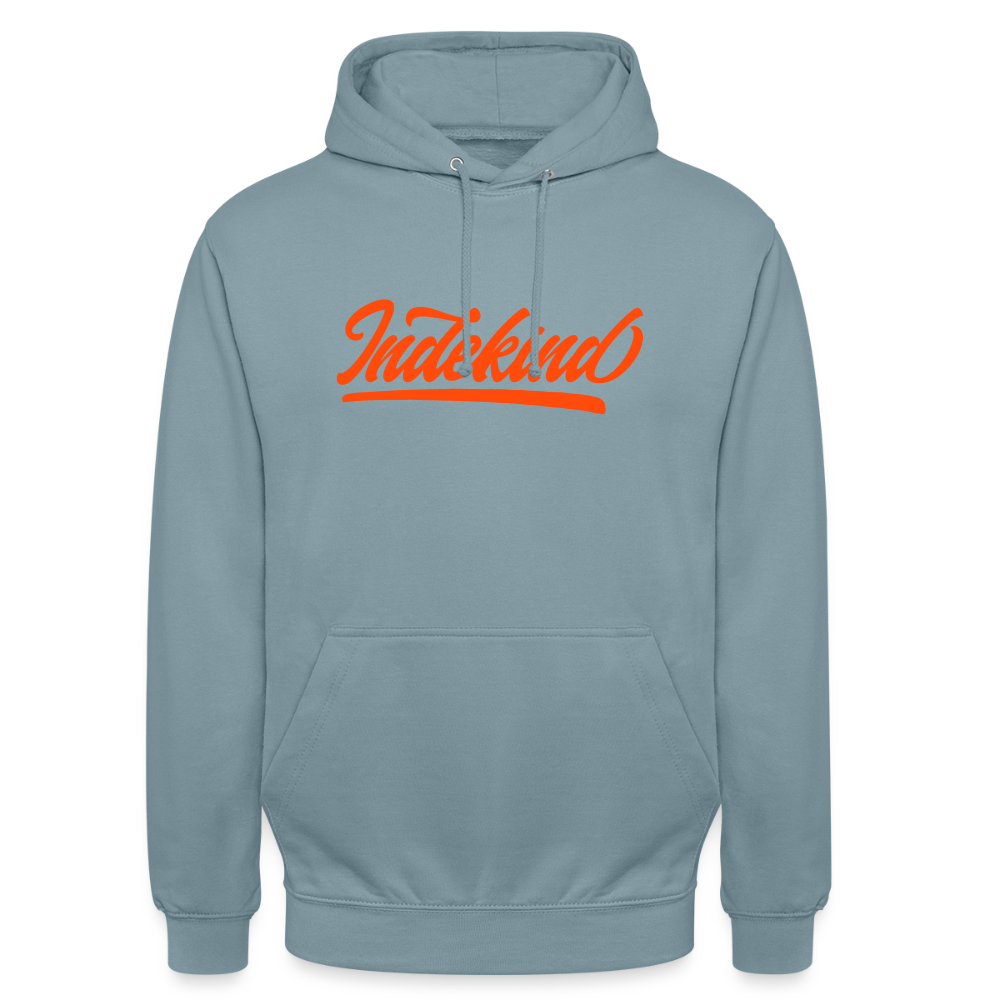 Hoodie | Indekind Neon Orange Klassik| Fü allemoole - Nebelblau