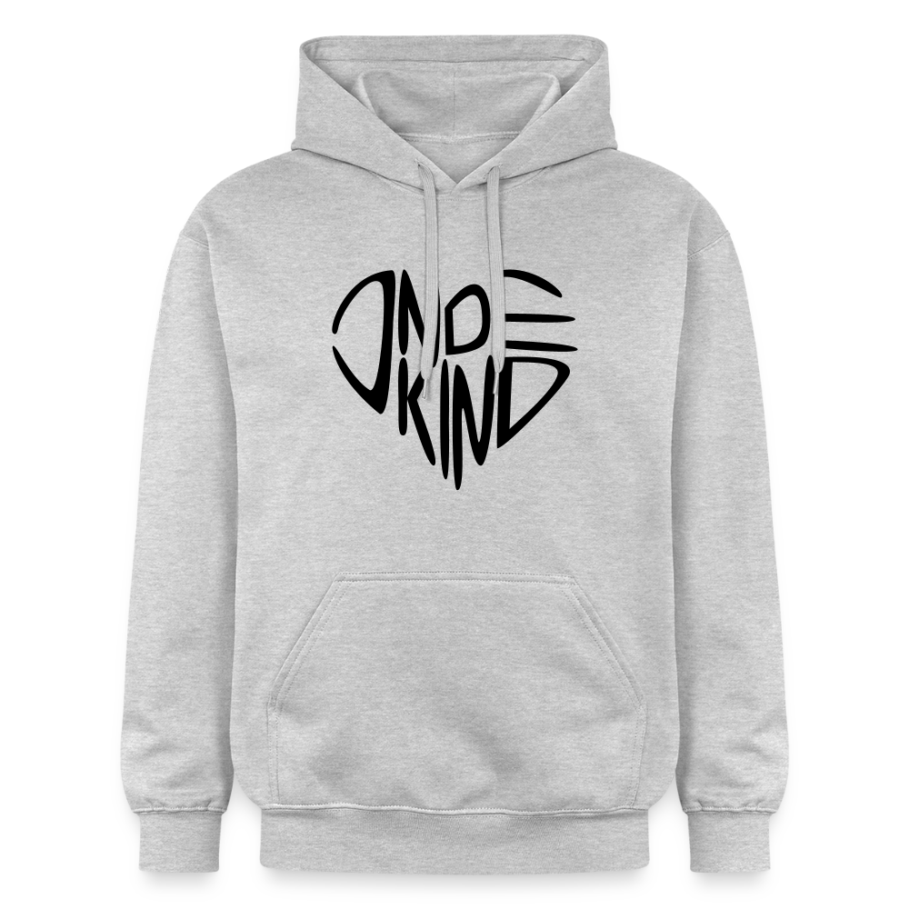 Hoodie | Indekind Premium | Herz-Logo | Manns-Lüü - Hellgrau meliert