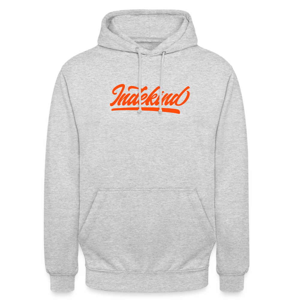 Hoodie | Indekind Neon Orange Klassik| Fü allemoole - Hellgrau meliert