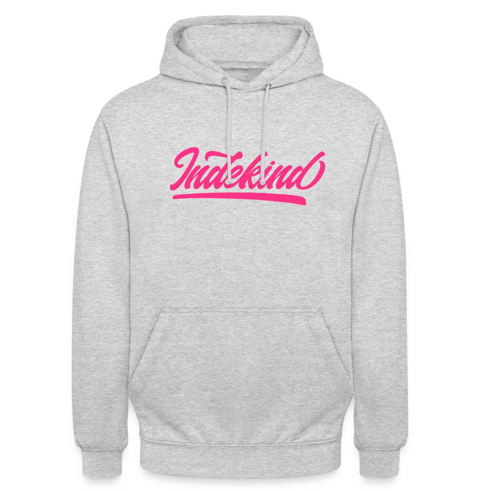 Hoodie | Indekind Neon Pink Klassik | Fü allemoole - Hellgrau meliert