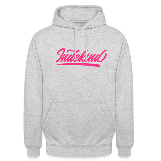 Hoodie | Indekind Neon Pink Klassik | Fü allemoole - Hellgrau meliert