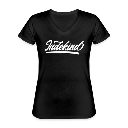 T-Shirt V-Schnitt | Indekind Klassik | Mädsche - Schwarz