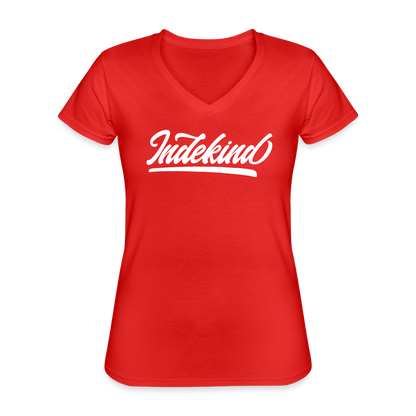 T-Shirt V-Schnitt | Indekind Klassik | Mädsche - Rot