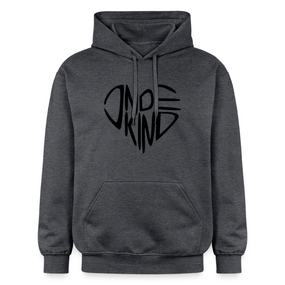 Hoodie | Indekind Premium | Herz-Logo | Manns-Lüü - Dunkelgrau meliert