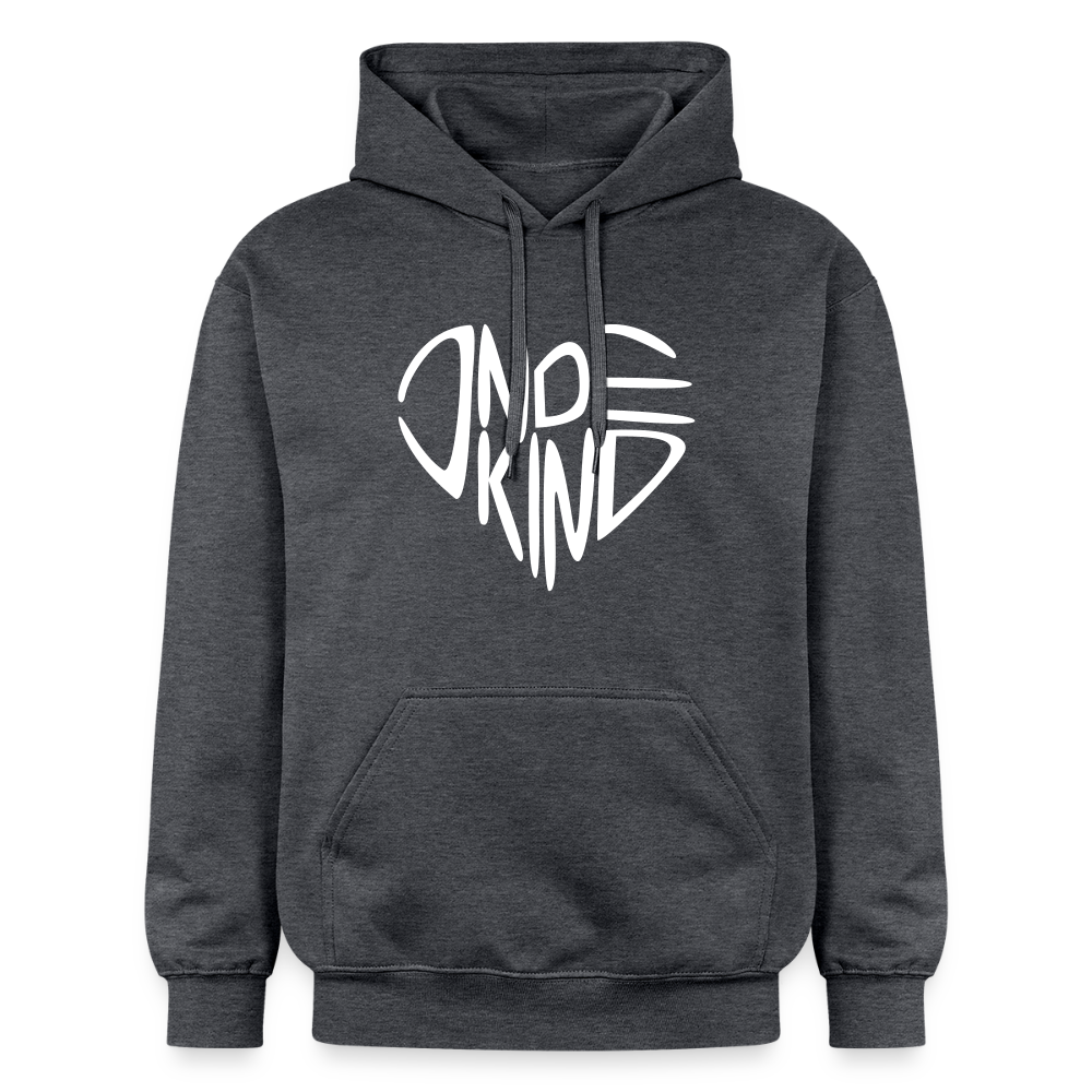 Hoodie | Indekind Premium | Herz-Logo | Manns-Lüü - Dunkelgrau meliert