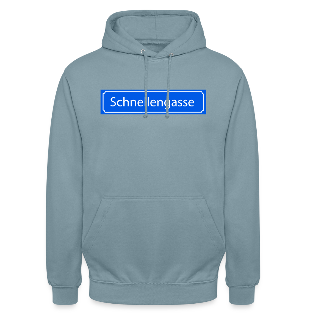 Hoodie | Schnellengasse | Fü allemoole - Nebelblau