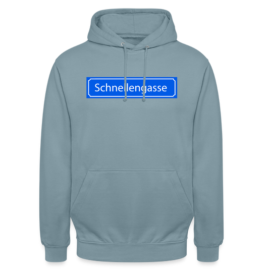 Hoodie | Schnellengasse | Fü allemoole - Nebelblau