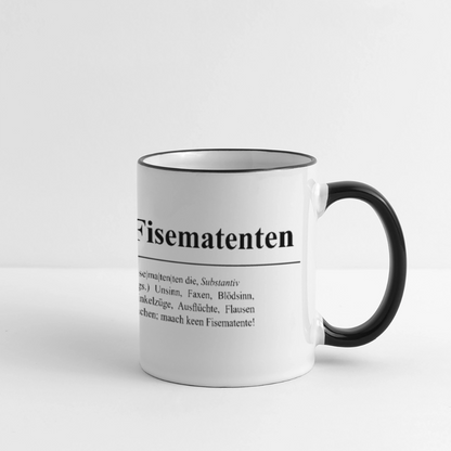 Tasse | Eischwiele Platt | Fisematenten - Weiß/Schwarz