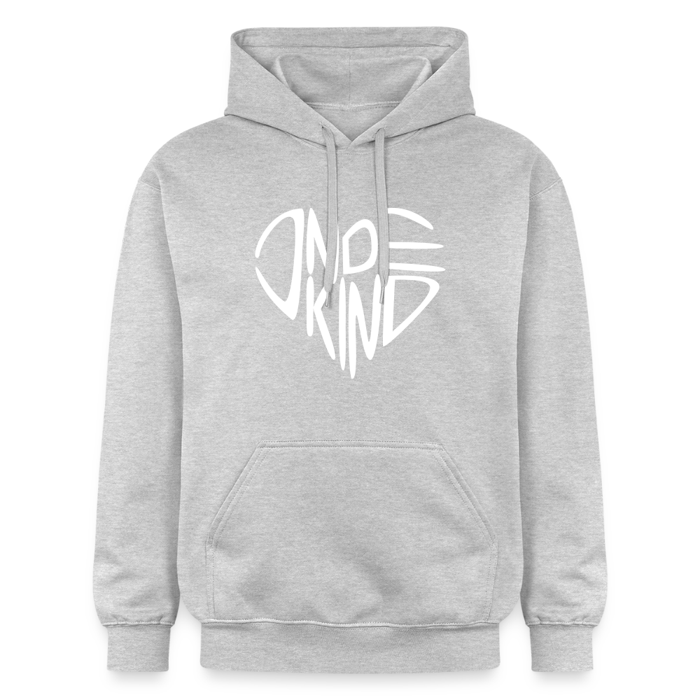 Hoodie | Indekind Premium | Herz-Logo | Manns-Lüü - Hellgrau meliert