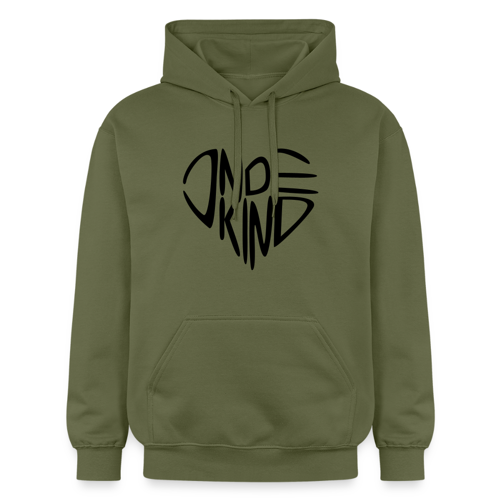 Hoodie | Indekind Premium | Herz-Logo | Manns-Lüü - Militärgrün