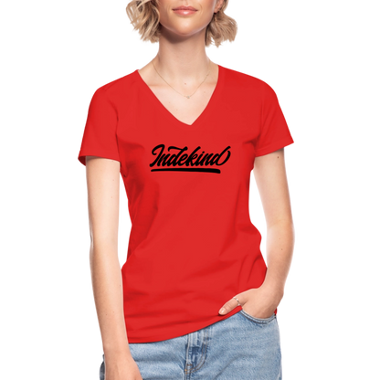 T-Shirt V-Schnitt | Indekind Klassik | Mädsche - Rot
