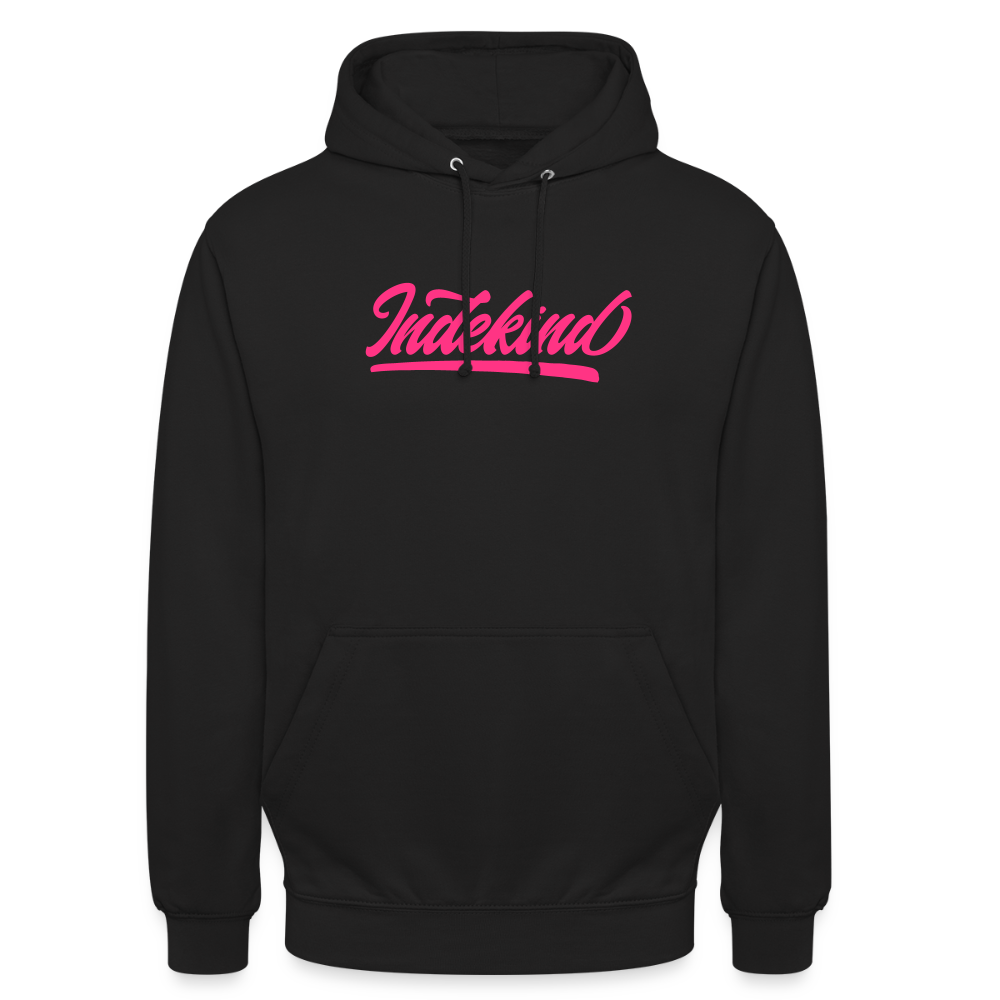 Hoodie | Indekind Neon Pink Klassik | Fü allemoole - Schwarz