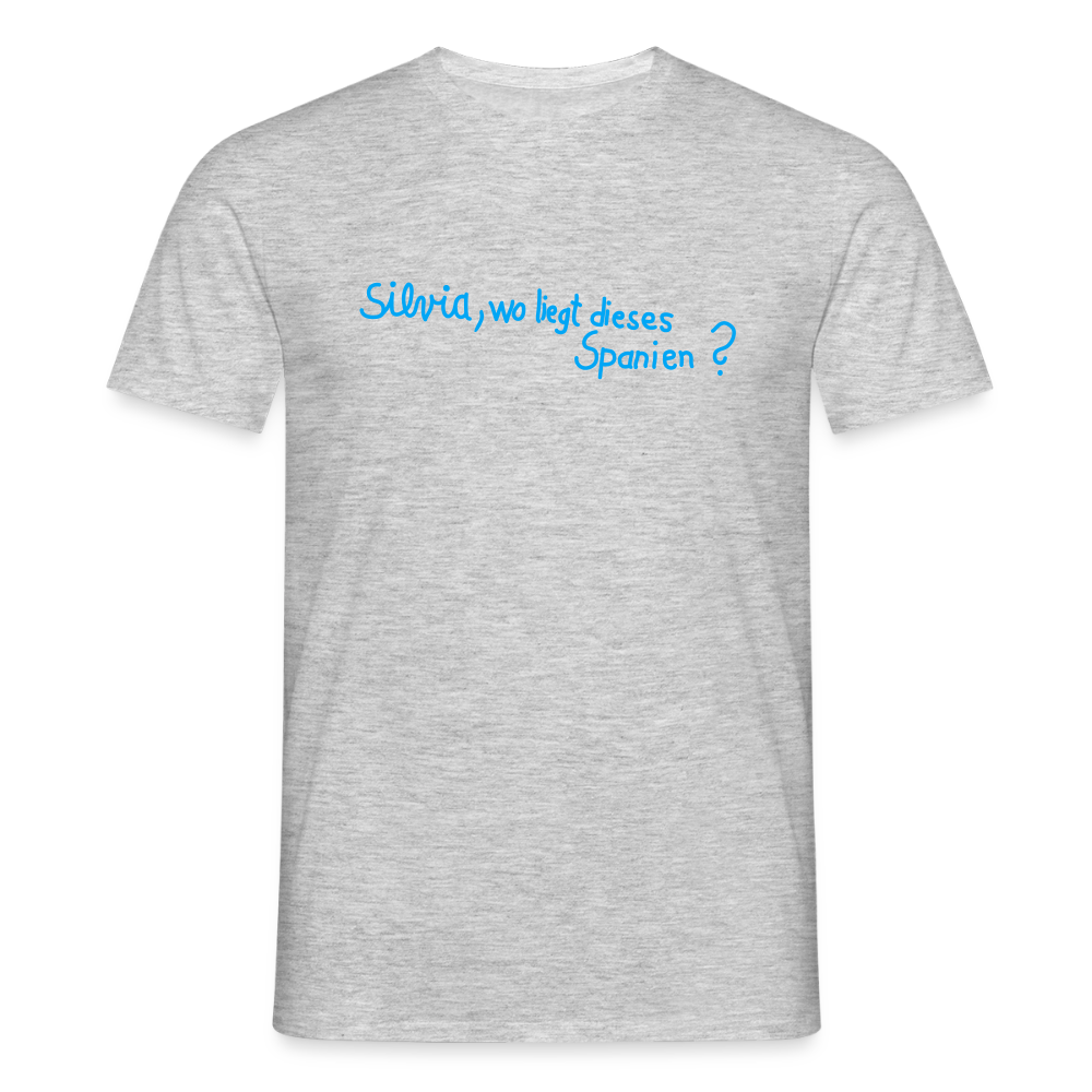 T-Shirt | Silvia, wo liegt... | Manns-Lüü - Grau meliert