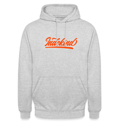 Hoodie | Indekind Neon Orange Klassik| Fü allemoole - Hellgrau meliert