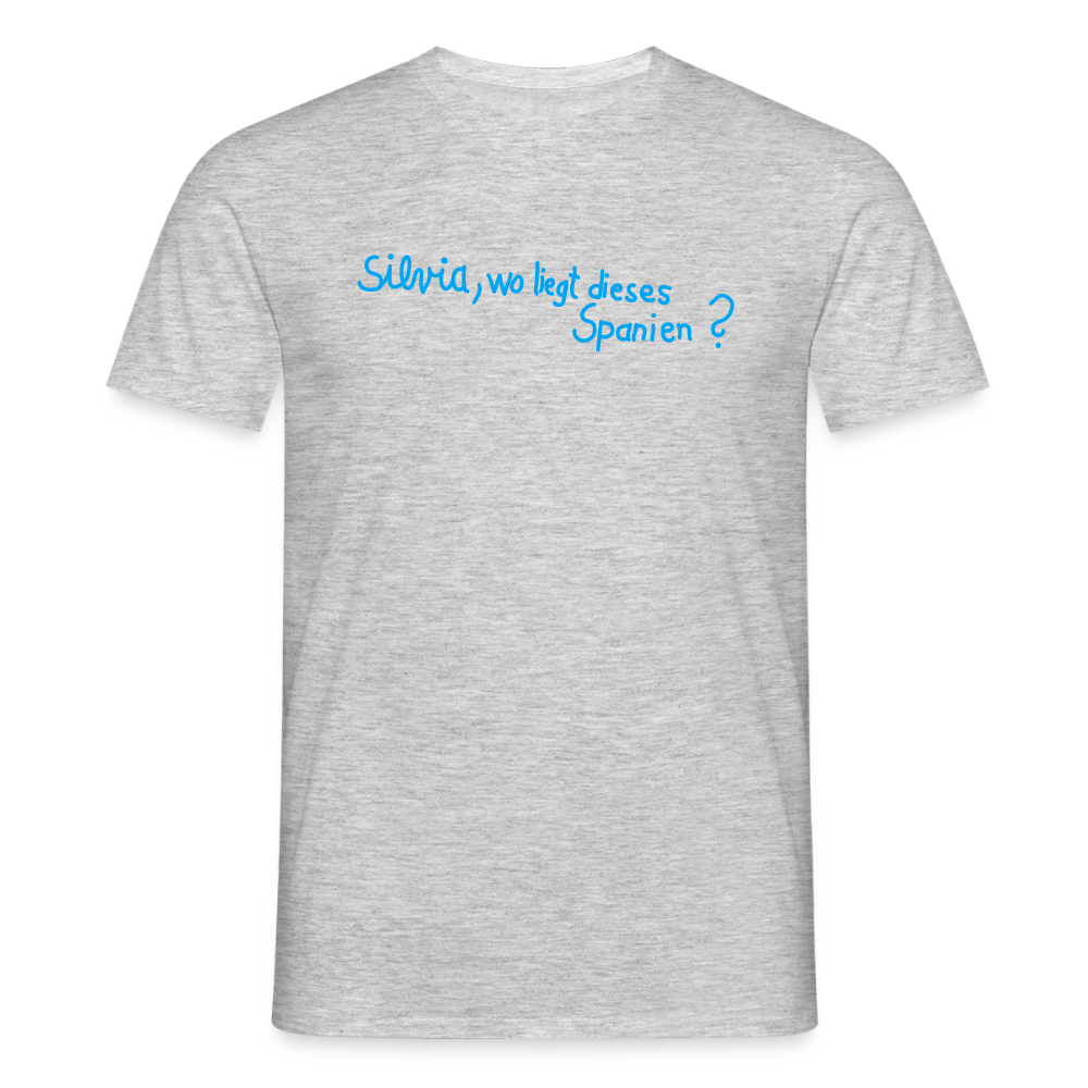 T-Shirt | Silvia, wo liegt... | Manns-Lüü - Grau meliert
