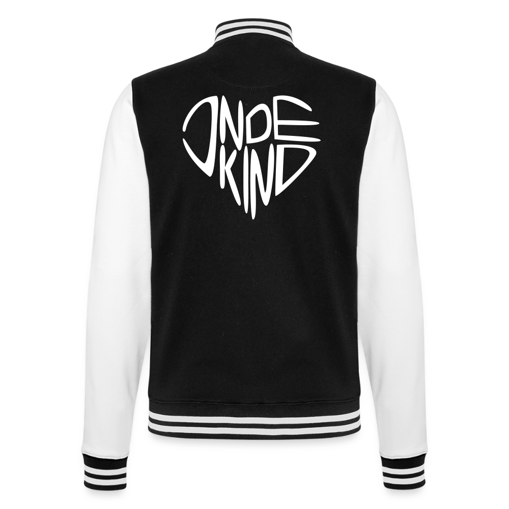 College-Sweatjacke | Indekind Klassik | Herz-Logo | Fü allemoole - Schwarz/Weiß