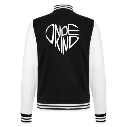 College-Sweatjacke | Indekind Klassik | Herz-Logo | Fü allemoole - Schwarz/Weiß