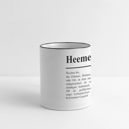 Tasse | Eischwiele Platt | Heemet - Weiß/Schwarz