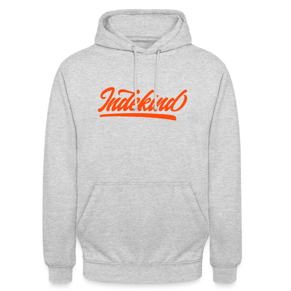 Hoodie | Indekind Neon Orange Klassik| Fü allemoole - Hellgrau meliert