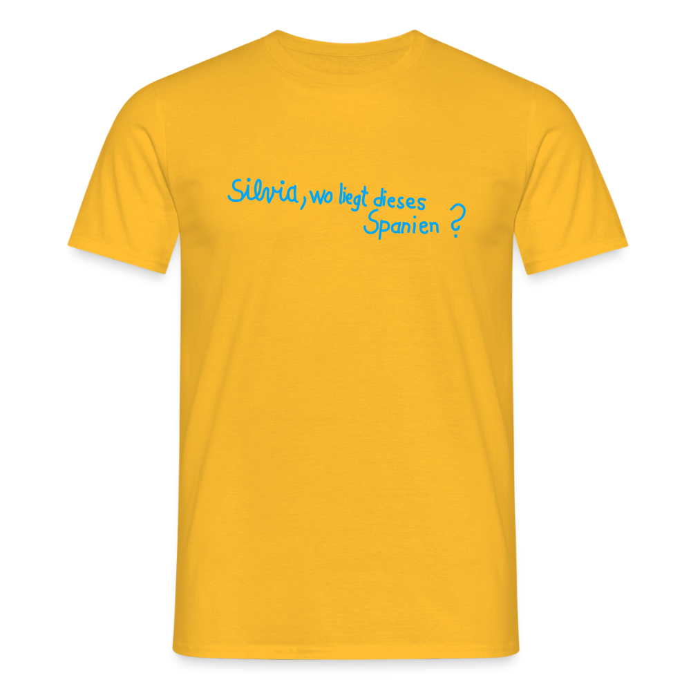 T-Shirt | Silvia, wo liegt... | Manns-Lüü - Gelb