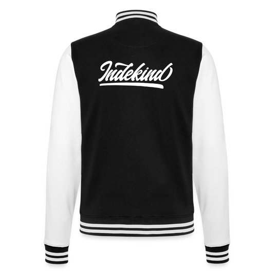 College-Sweatjacke | Indekind | Fü allemoole - Schwarz/Weiß