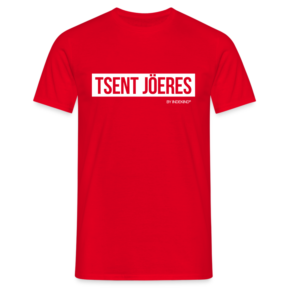 T-Shirt | Tsent Jöeres Klassik | Manns-Lüü - Rot