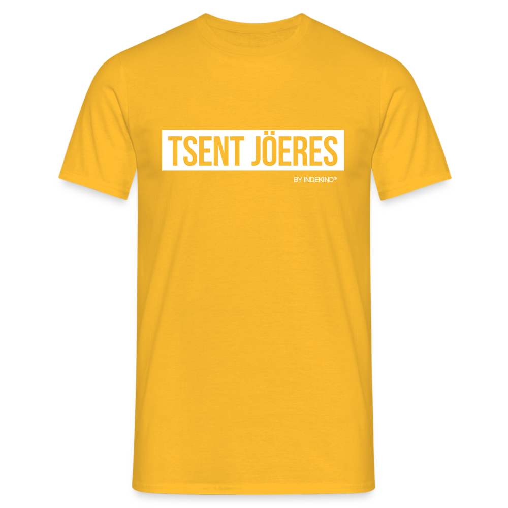 T-Shirt | Tsent Jöeres Klassik | Manns-Lüü - Gelb
